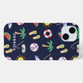 Summer Beach Holiday Blue Pattern - Gepersonalisee Case-Mate iPhone Case (Achterkant (horizontaal))