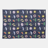 Summer Beach Holiday Blue Pattern Theedoek (Horizontaal)