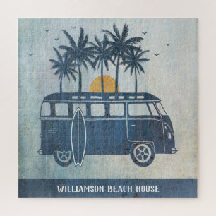 Summer Beach House Retro Surf Van Legpuzzel