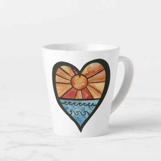 Summer Beach liefde Latte Mok (Rechterhoek)
