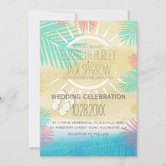 Summer Beach Mariages Invitations (Devant)