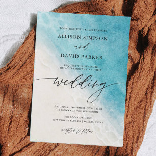 Summer Beach Nautical Wedding Invitations Kaart