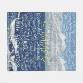 Summer Beach Ocean Waves Typografie Fleece Deken (Voorkant (Horizontaal))