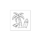 Summer Beach Palm Surfboard Rubberstempel (Afrduk)