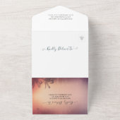 Summer Beach Palm Tree String Lights Wedding RSVP All In One Uitnodiging (Buitenkant)