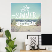 Summer Beach Paradise Poster (Thuiskantoor)