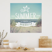 Summer Beach Paradise Poster (Keuken)