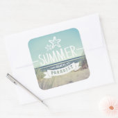 Summer Beach Paradise Vierkante Sticker (Envelop)