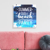 Summer Beach Party | Afdrukken Waterverf Canvas (Insitu (Woonkamer))