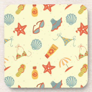Summer Beach Pattern Bier Onderzetter