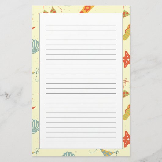 Summer Beach Pattern Briefpapier (Voorkant)