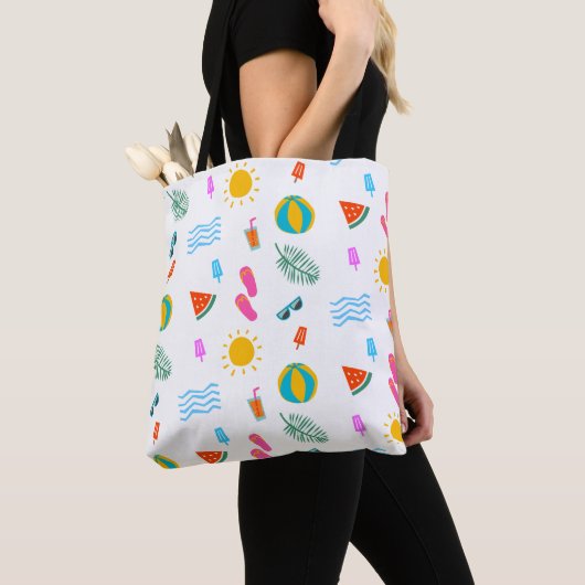 Summer Beach Pattern Canvas tas (Dichtbij)