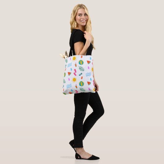 Summer Beach Pattern Canvas tas (Op model)