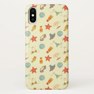Summer Beach Pattern iPhone X Hoesje
