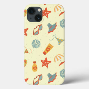Summer Beach Pattern iPhone 13 Hoesje