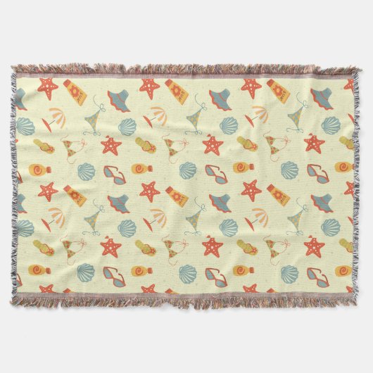 Summer Beach Pattern Deken (Voorkant)