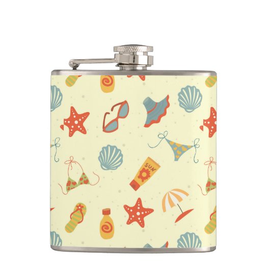 Summer Beach Pattern Heupfles (Voorkant)