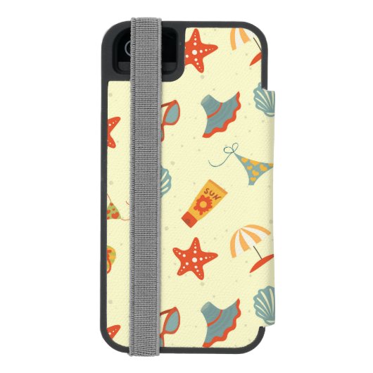 Summer Beach Pattern Incipio iPhone Portemonnee Hoesje (Agenda Achterkant)