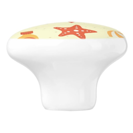 Summer Beach Pattern Keramische Knop (Zijkant)