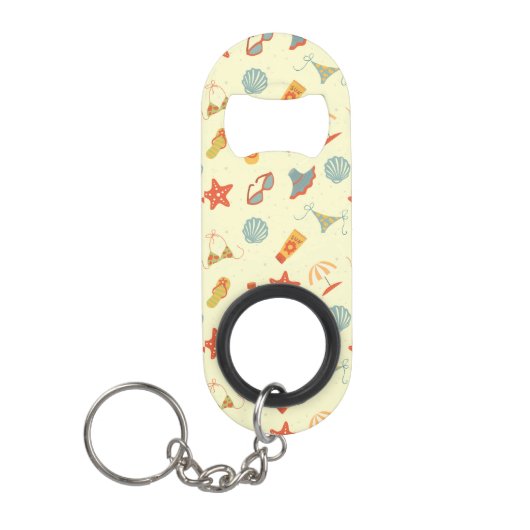 Summer Beach Pattern Mini Flessenopener (Voorkant)