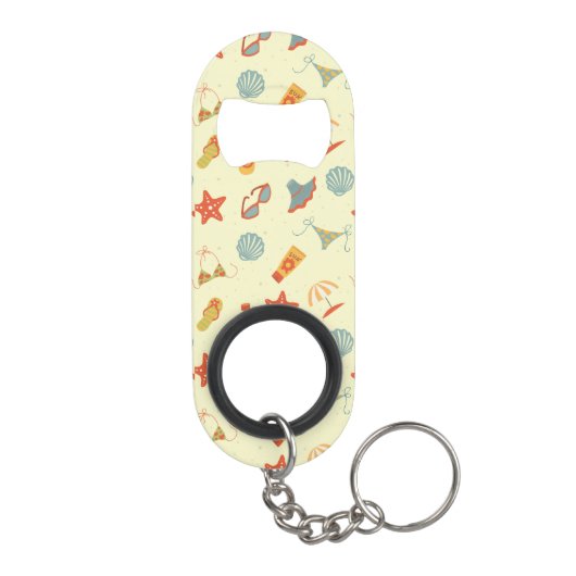 Summer Beach Pattern Mini Flessenopener (Achterkant)