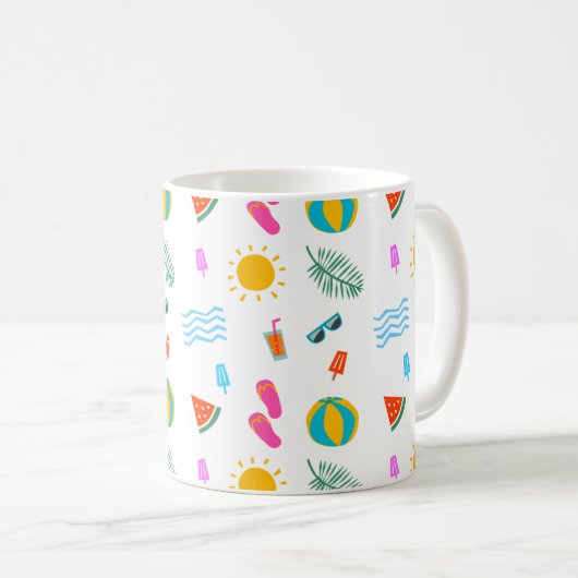 Summer Beach Pattern Mok (Voorkant rechts)