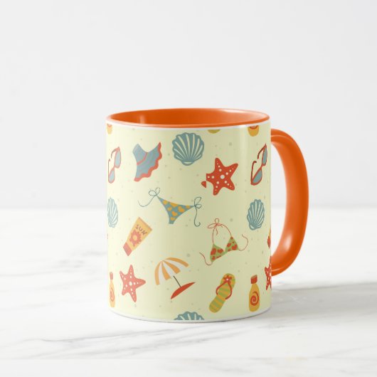 Summer Beach Pattern Mok (Voorkant rechts)