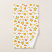 Summer Beach Pattern Seashells Ocean Life Starfish Bad Handdoek (Handdoek)