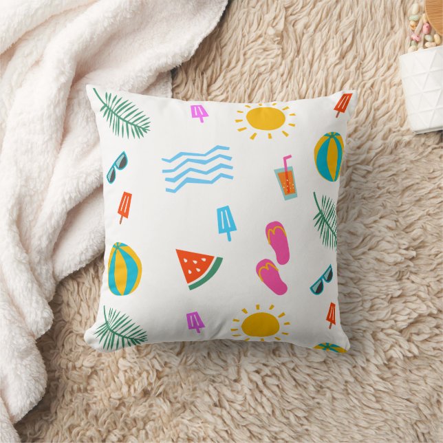 Summer Beach Pattern Sierkussen (Deken)
