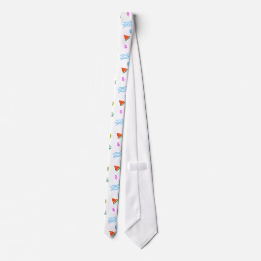 Summer Beach Pattern Stropdas (Achterkant)