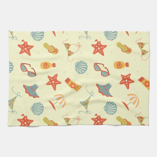 Summer Beach Pattern Theedoek (Horizontaal)