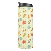 Summer Beach Pattern Thermosbeker (Geroteerd rechts)