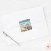 Summer Beach Pet Vierkante Sticker (Envelop)