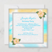 Summer Beach Pool Cocktail Birthday Party Kaart (Achterkant)