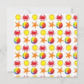Summer Beach Pool Party Sun Beachball Crab Kaart (Achterkant)