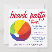 Summer Beach Pool Party Sun Beachball Crab Kaart (Voorkant)