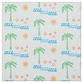 Summer Beach Print Fabric Stof (Swatch)