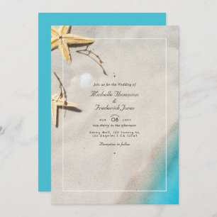 Summer Beach QR Code RSVP Faire-part de mariage