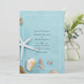 Summer Beach QR Code RSVP Weddenschap Kaart (Staand voorkant)