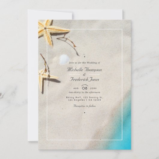 Summer Beach QR Code RSVP Weduwuitnodiging Kaart (Voorkant)