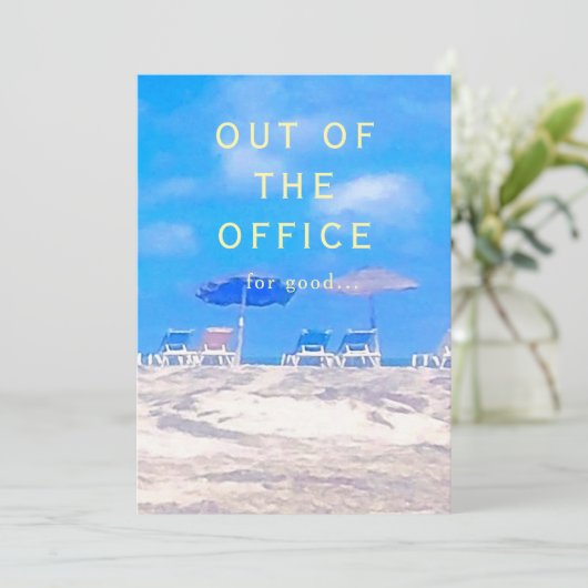 Summer Beach Retirement Party Invitation (Debout devant)