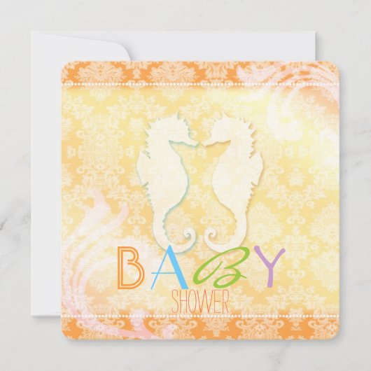 Summer Beach Seahorse Baby shower Kaart (Voorkant)