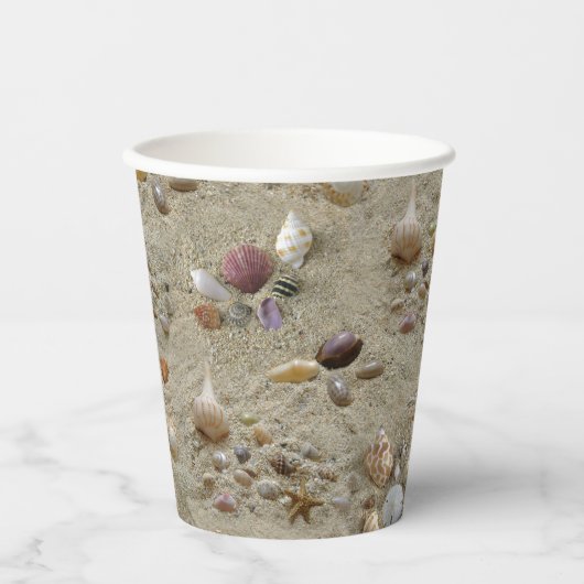 Summer Beach Seashells Papieren Bekers (Voorkant)