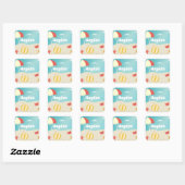 Summer Beach Seaside Vakantie gepersonaliseerd Vierkante Sticker (Vel)