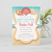 Summer Beach Shell Baby shower Invitation (Debout devant)