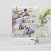 Summer Beach Shells Baby shower Invitation (Debout devant)