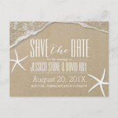 Summer Beach Starfish Weddenschap Save the Date Aankondigingskaart (Voorkant)