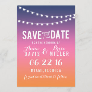 Summer Beach String Light Bewaar de datum Save The Date