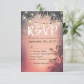 Summer Beach String Lights Chic Wedding RSVP Antwo (Staand voorkant)