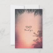 Summer Beach Sunset & String Light Carte de répons (Dos)